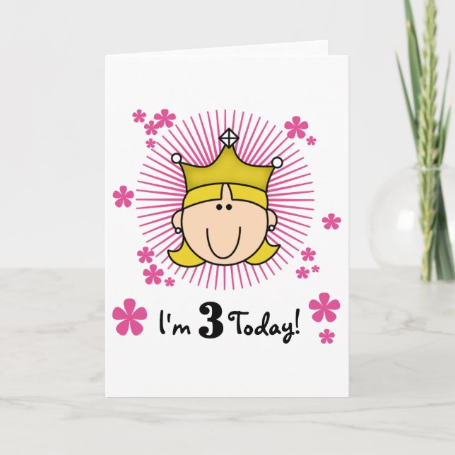 Carte Blond Princess 3e Anniversaire Tshirts & cadeaux (Devant)