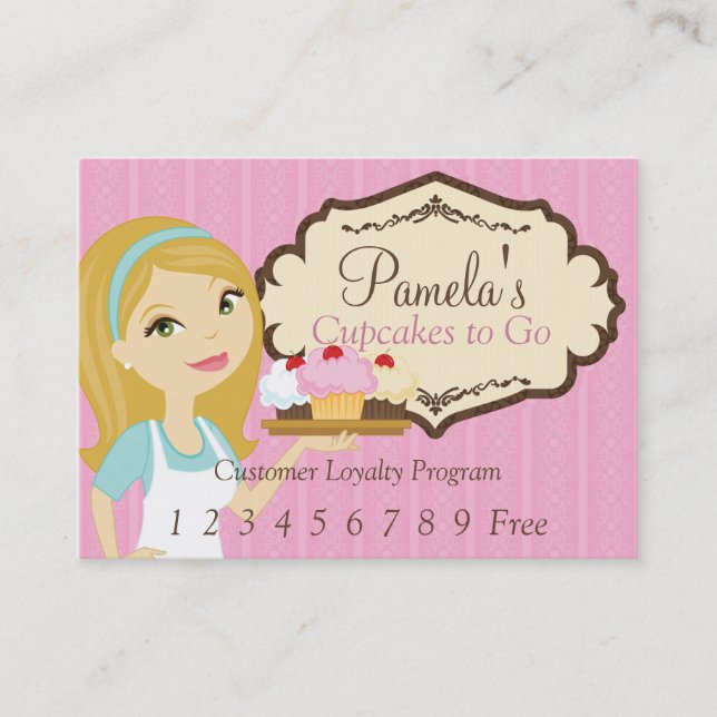 Carte blonde 1 de fidélité du petit gâteau D12 de (Devant)