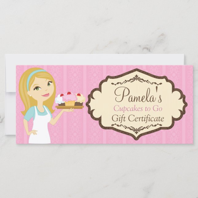 Carte Blonde Baker Cupcake D12 Certificat cadeau 2 (Devant)