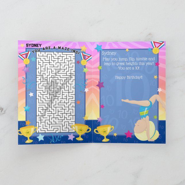 Carte Blonde Girl Gymnastique Vous êtes A-Maze Anniversa (Intérieur)