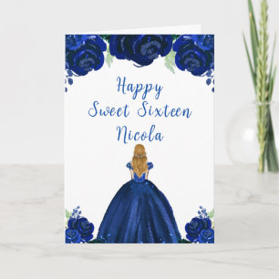 Carte Blonde Hair Princess Marine Floral Sweet sixteen