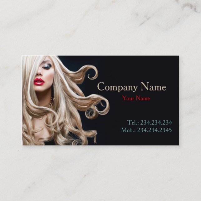 Carte blonde modèle bouclée professionnelle de (Devant)