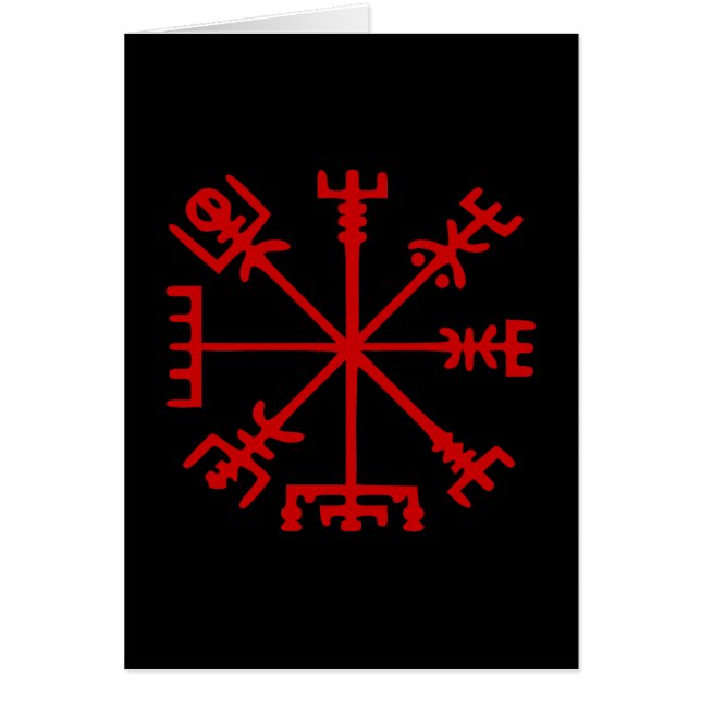 Carte Blood Red Vegvísir (Viking Compass) (Devant)