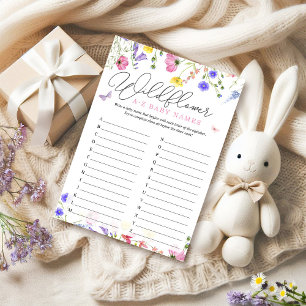 Carte Bloom Baby ABC jeu Baby shower fleur sauvage