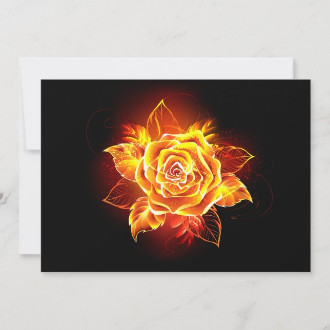Carte Blooming Fire Rose (Devant)
