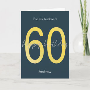 Carte Blue and Gold 60th Birthday Card