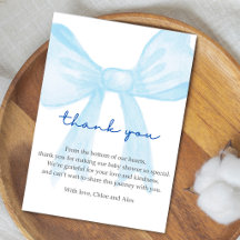 Blue Baby Shower Thank You Card – Editable