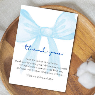 Carte Blue Baby Shower Thank You Card – Editable