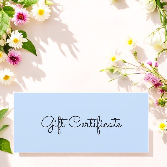 Carte Blue Beauty Simple Business Cadeau Certificat (Créateur téléchargé)