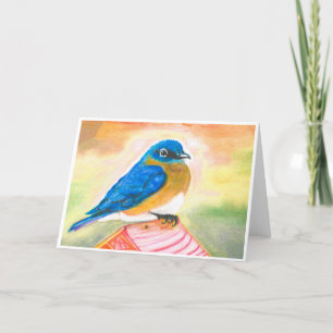 Carte Blue Bird Note<Blank Inside>