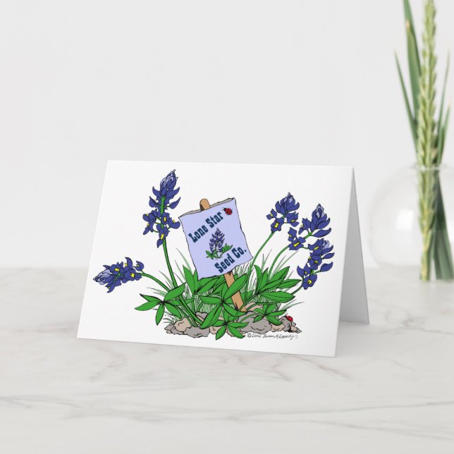Carte Blue Bonnets Salutations Fleurs sauvages de TEXAS (Devant)