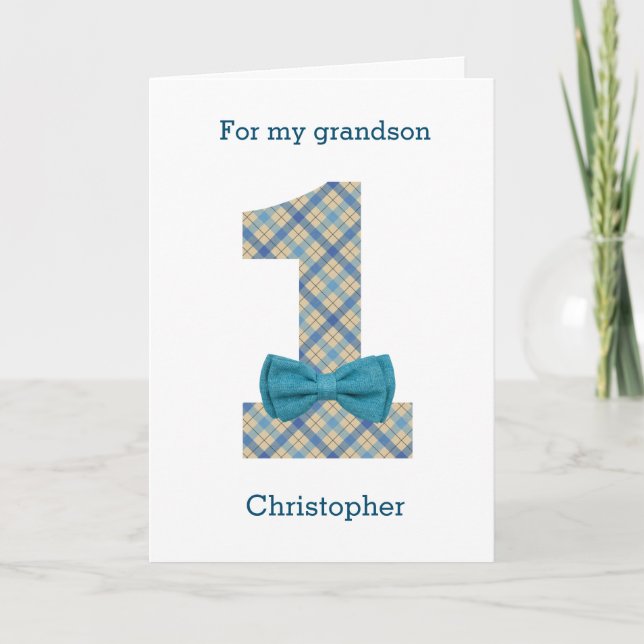Carte Blue Bow 1er anniversaire (Devant)