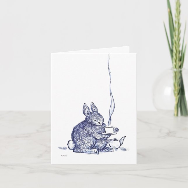 Carte Blue Bunny Get Well card (Devant)
