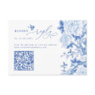 Blue Chinoiserie QR Code Site Mariage RSVP