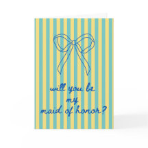 Blue Cursive + Aqua & Yellow Maid of Honor