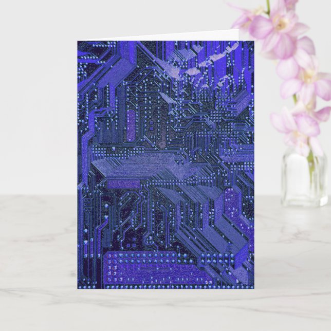 Carte Blue Cyber Circuit Board Tech Art Electronique (Orchidée)