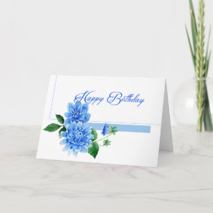Carte Blue Dahlia Joyeux anniversaire