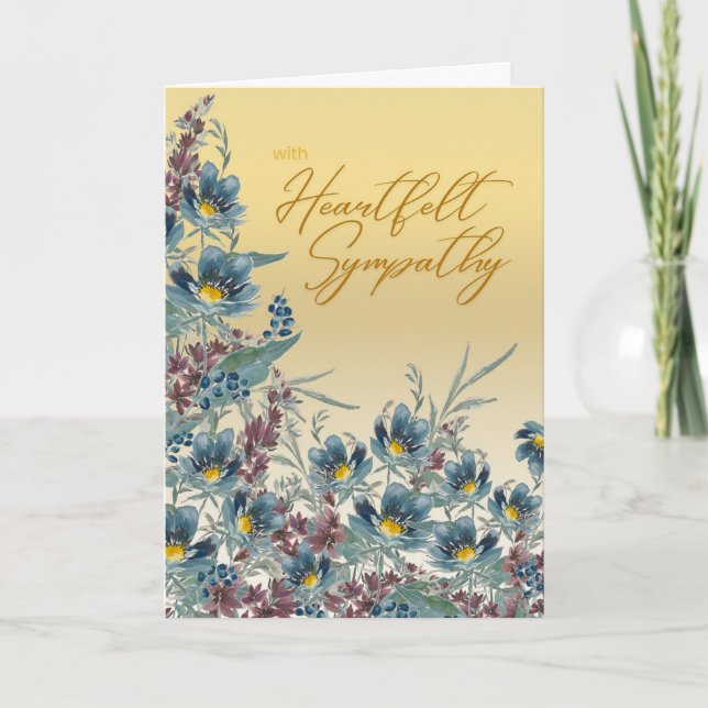 Carte Blue Daisies Confort - Sympathie de coeur de la fa (Devant)