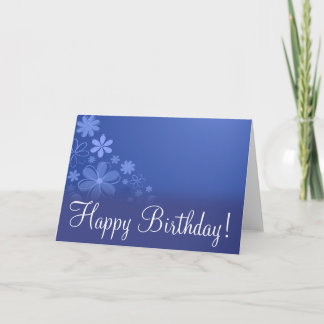Carte Blue Floral "Carte Anniversaire"