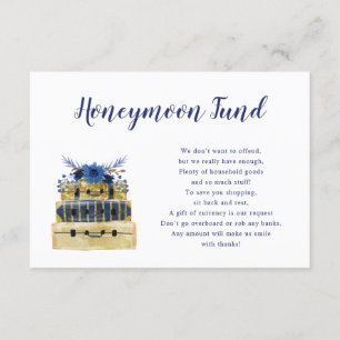 Carte Blue Floral Luggage Honeymoon Fund