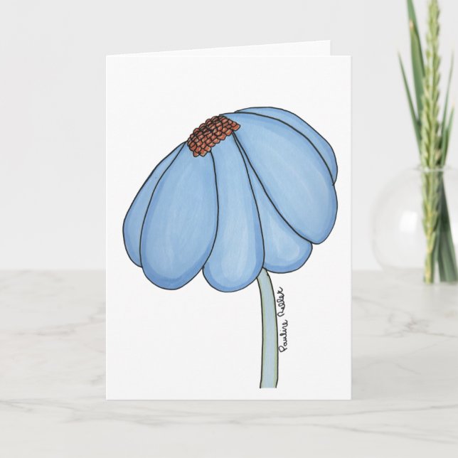 Carte Blue Flower Blank (Devant)