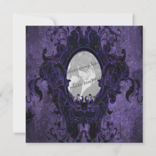 Carte Blue Grunge Damask Goth Cadre photo