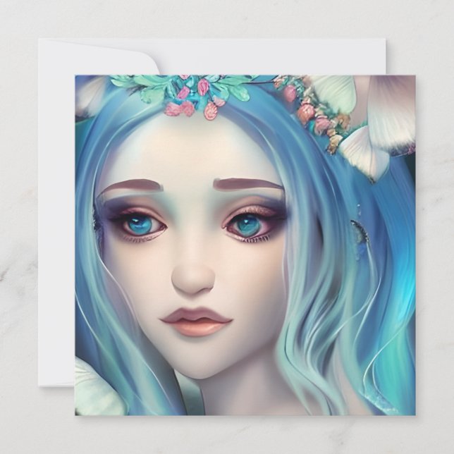 Carte Blue Haired Fairy | Art Imaginaire (Devant)
