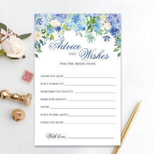 Carte Blue Hydrangea Floral Conseils et Voeux