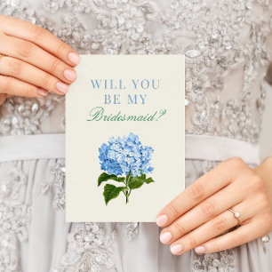 Carte Blue Hydrangea Serez-Vous Ma Servante D'Époux