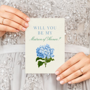Carte Blue Hydrangea Serez-vous mon maître d'honneur