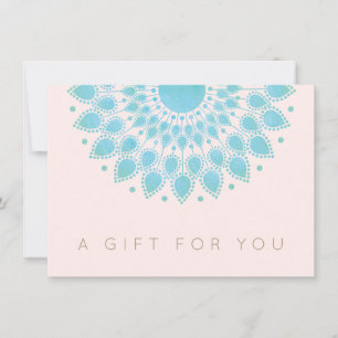 Carte Blue Lotus Mandala Salon et certificat cadeau Spa