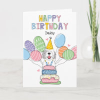 Blue Merle Sheepadoodle Dog Joyeux Anniversaire