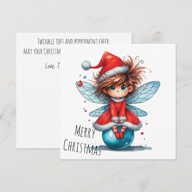 Carte Blue Ornament Fairy – Holiday Card (Devant / Derrière)