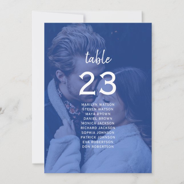 Carte Blue Photo Wedding Seating Chart (Devant)