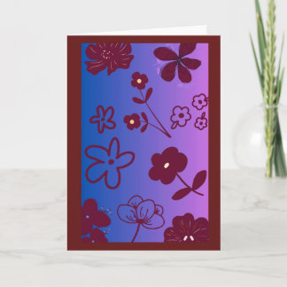 Carte Blue Purple & Burgundy Floral Design 