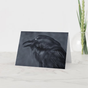 Carte Blue Raven Greeting Card