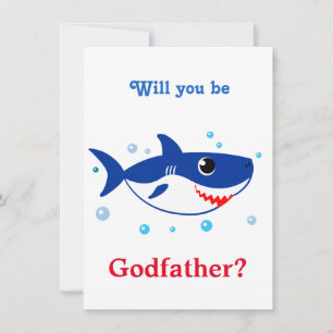 Carte Blue Shark Parrain Proposition pour bébé requin