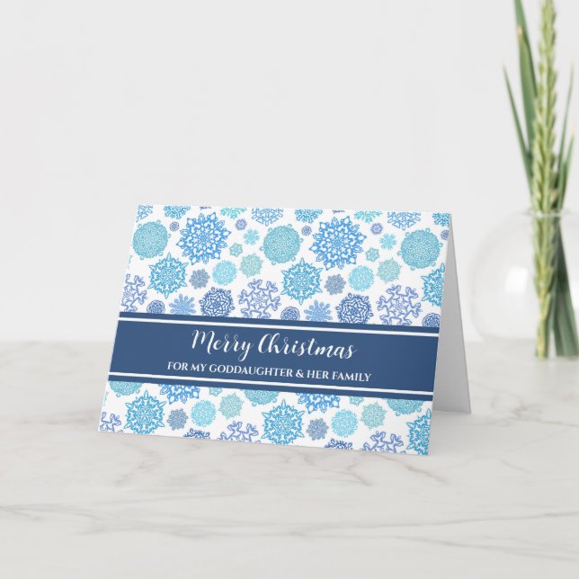 Carte Blue Snow Godgirl & Family Christmas (Devant)