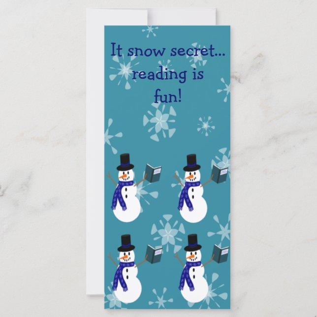 Carte Blue Snowflakes Lecture Snowman Signets (Devant)