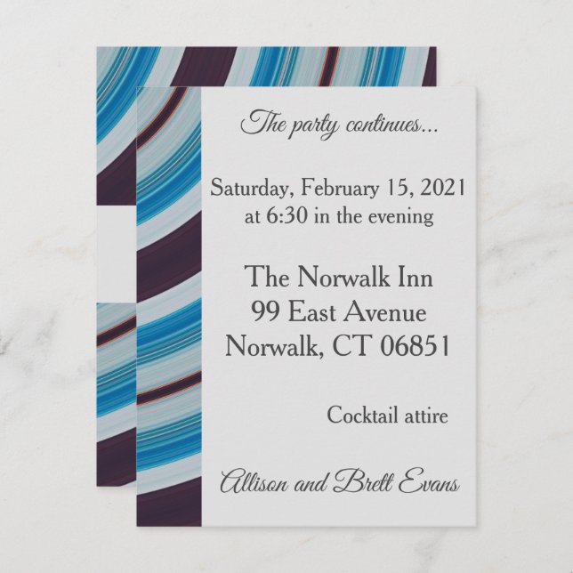 Carte Blue Star Swirl Party (Devant / Derrière)