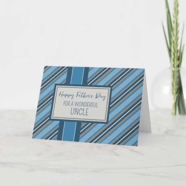 Carte Blue Stripes oncle Bonne Fête des pères (Devant)