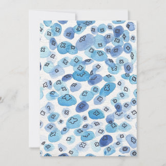 Carte Blue Watercolor Jellfish