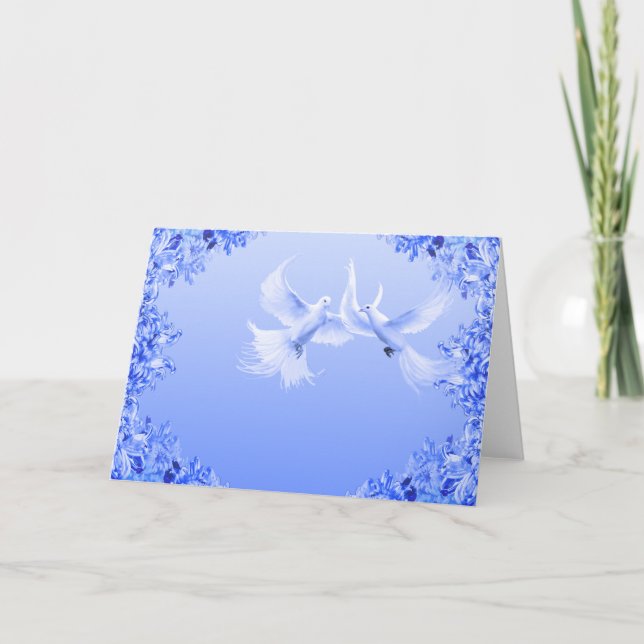 Carte "Blue Willow Doves" (Devant)