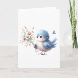 Carte Bluebird doux avec Bouquet de marguerite Toutes le