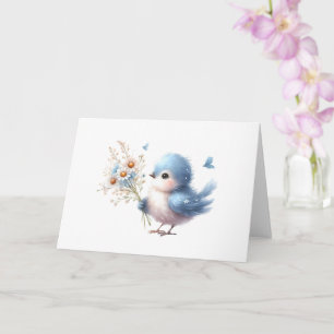 Carte Bluebird doux avec Bouquet de marguerite Toutes le