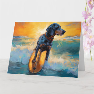 Carte Bluetick Coonhound Beach Plage Plage de surf Peint
