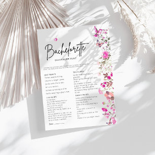 Carte Blush Bachelorette Chasse au trésor Jeu nuptiale