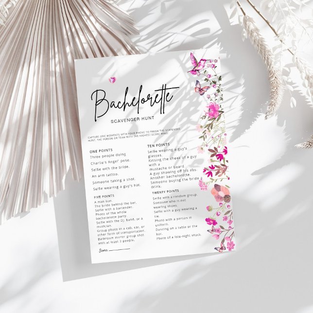 Carte Blush Bachelorette Chasse au trésor Jeu nuptiale (Créateur téléchargé)