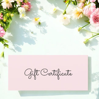 Carte Blush Pink Beauté Business Certificat cadeau