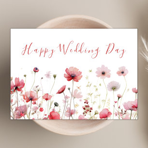 Carte Blush Pink Chic Boho Fleur sauvage Bonne journée d